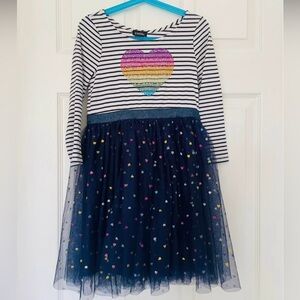 Zunie Girls colorful heart long sleeve dress